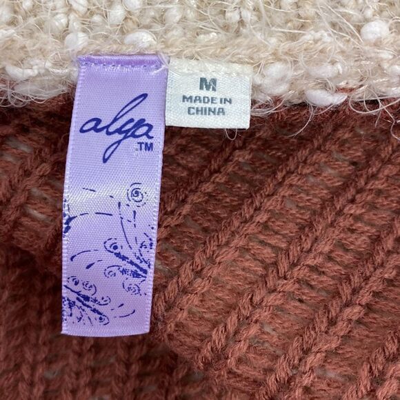 Alya eyelash long sleeve open front cardigan sweater size M - Picture 6 of 10